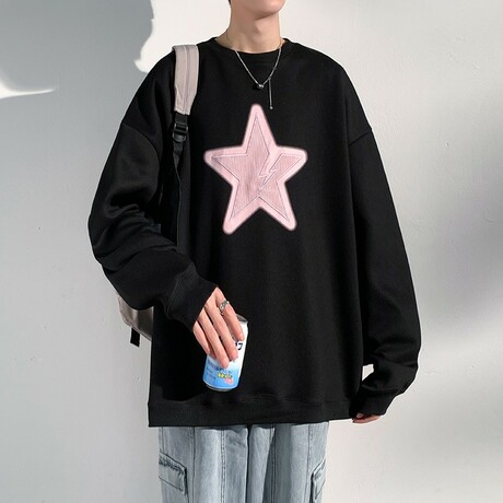 Star Print Sweatshirt // Black (XS)