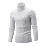 Turtle Neck Sweater // White (L)