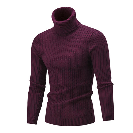 Turtle Neck Sweater // Wine Red (XS)