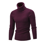 Turtle Neck Sweater // Wine Red (L)