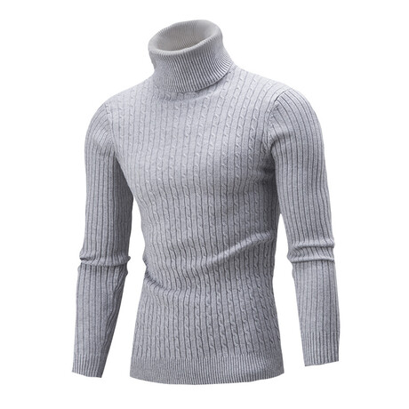 Turtle Neck Sweater // Light Gray (XS)
