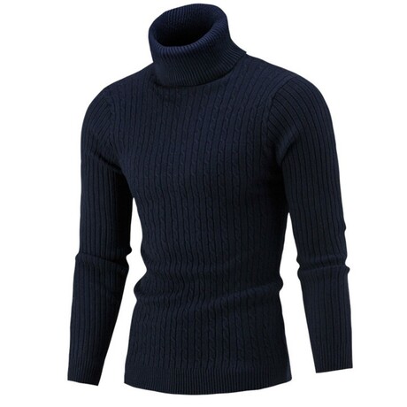 Turtle Neck Sweater // Navy Blue (XS)