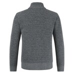 Zip Up Cardigan Diamond Pattern // Dark Gray (XS)