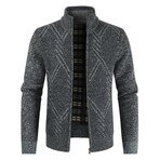 Zip Up Cardigan Cable Knit // Dark Gray (M)
