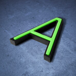 A // Glow in the Dark House Letter // Green