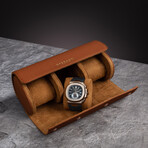 Premium Leather Luxury Travel Watch Roll // Brown