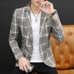 Men's Suit Blazer Plaid Jacket // Grat (2XL)
