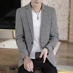 Men's Suit Blazer Nailhead Jacket // Black + White (2XL)