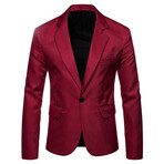 Men's Suit Blazer Jacket // Burgandy // Style 2 (M)