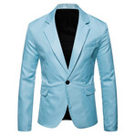 Men's Suit Blazer Jacket // Light Blue // Style 2 (2XL)