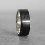 Carbon Fiber and Sterling Silver Ring (9.5)