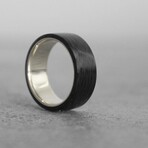 Carbon Fiber and Sterling Silver Ring (9.5)