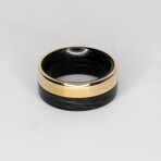 Split Carbon Fiber Gold Band (8.5)