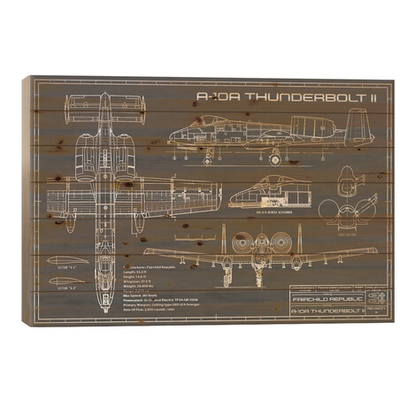 A-10 Thunderbolt II (Warthog) Airplane Black by Action Blueprints (18"H x 26"W x 1.5"D)