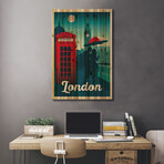 London England Travel Poster by Olahoop Travel Posters (26"H x 18"W x 1.5"D)