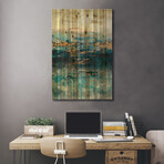 Teal & Gold Scape by Julian Spencer (26"H x 18"W x 1.5"D)