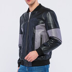 Blocked Bomber Jacket // Black + Gray (S)