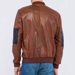 Blocked Bomber Jacket // Brown + Black (S)