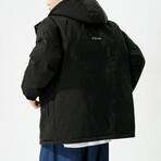 Back Logo Hooded Jacket // Black (3XL)