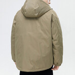 4 Front Pockets Hooded Jacket // Khaki (2XL)