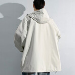 Front Zipper Pockets Hooded Jacket // Ivory (S)