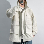 Front Pockets Hooded Jacket // Ivory (M)