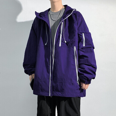 Arm Pocket Hooded Jacket // Purple (XS)