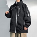 Arm Pocket Hooded Jacket // Black (L)