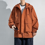 Front Pockets Hooded Jacket // Orange (M)