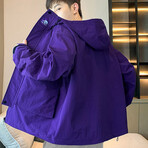 Front Pockets Hooded Jacket // Purple (XL)