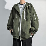 Arm Pocket Hooded Jacket // Army Green (L)