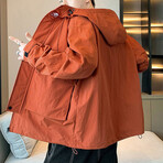 Front Pockets Hooded Jacket // Orange (M)
