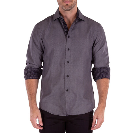 Driving Up Long Sleeve Dress Shirt // Black (XS)