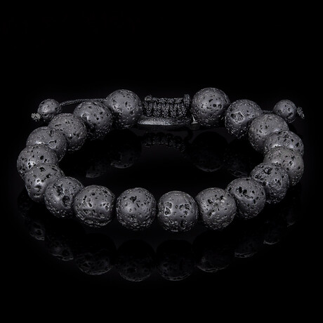 10mm Lava Stone Adjustable Bead Bracelet // 8"