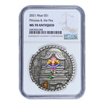 2021 $1 Silver Niue Princess & the Pea // NGC Certified MS70 Antiqued