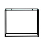 Sandor Console Table with Clear Tempered Glass Top and Black Frame