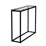 Sandor Console Table with Clear Tempered Glass Top and Black Frame