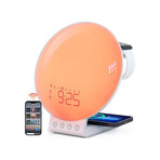 Smart Sunrise Alarm Clock with Wireless Charging