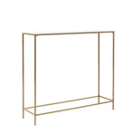 Arvi Console in Clear Glass with Brass Base