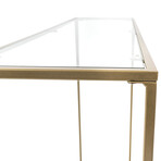 Arvi Console in Clear Glass with Brass Base