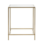 Arvi Side Table in Clear Glass with Brass Base