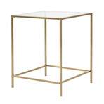 Arvi Side Table in Clear Glass with Brass Base