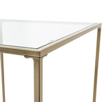 Arvi Side Table in Clear Glass with Brass Base