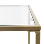 Arvi Side Table in Clear Glass with Brass Base