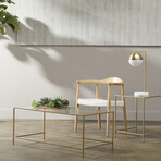 Arvi Side Table in Clear Glass with Brass Base