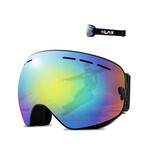 Men's Ski/Snowboard Goggles // Black + Green Multi Color Shield V.2