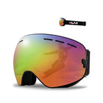 Men's Ski/Snowboard Goggles // Black + Green Multi Color Shield V.1