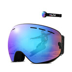 Men's Ski/Snowboard Goggles // Black + Blue Multi Color Shield