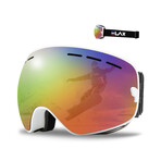 Men's Ski/Snowboard Goggles // White + Green Multi Color Shield