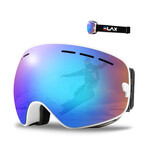 Men's Ski/Snowboard Goggles // White + Blue Multi Color Shield